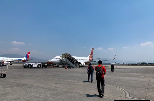 13. Walk towards Malindo flight at Tribhuvan International Airport